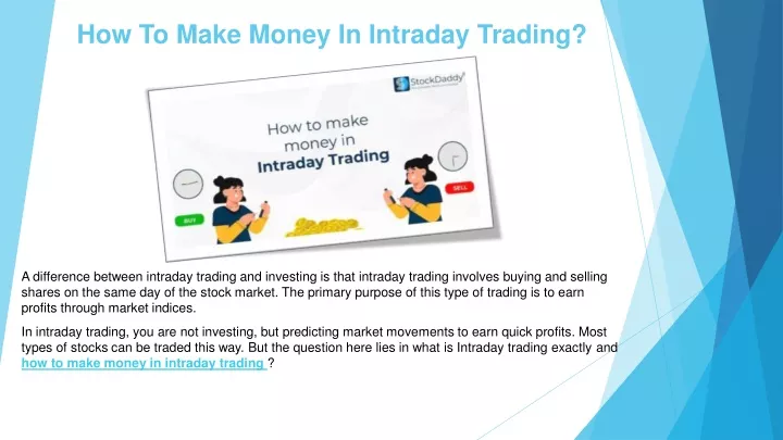 how to make money in intraday trading