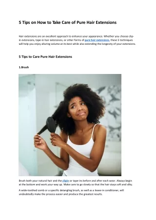 5 Tips on How to Take Care of Pure Hair Extensions