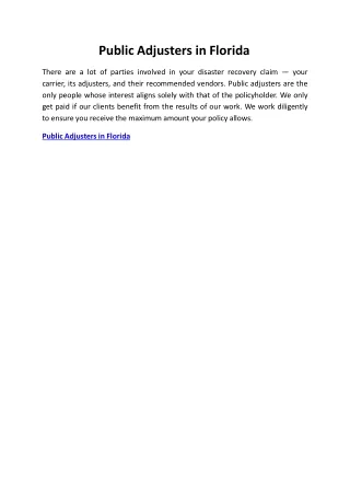 public adjusters in florida