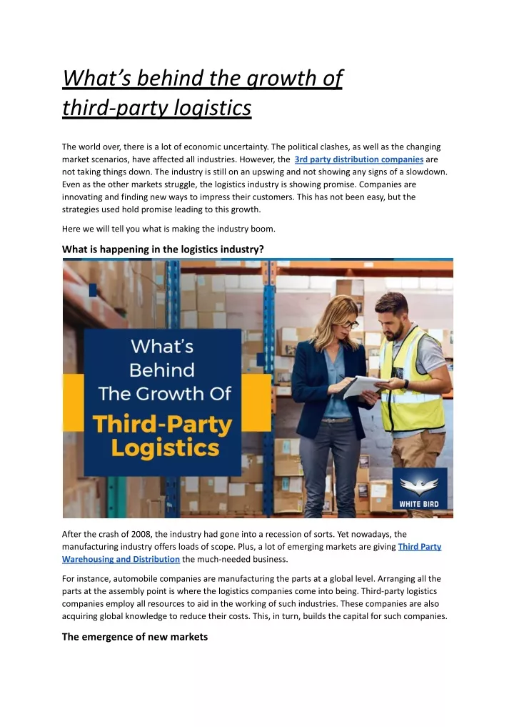 what s behind the growth of third party logistics