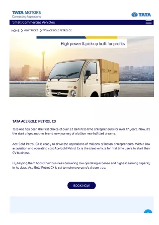 Tata Ace Gold Petrol CX - On Road Price | Features | Gallery | Specifications