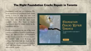 The Right Foundation Cracks Repair in Toronto