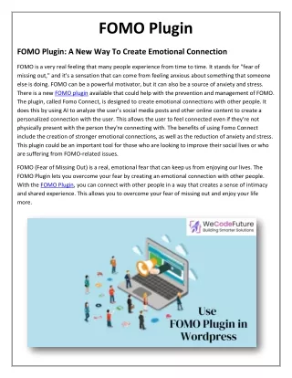 fomo plugin