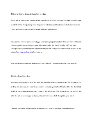 4 hints to finish a contextual analysis in a day