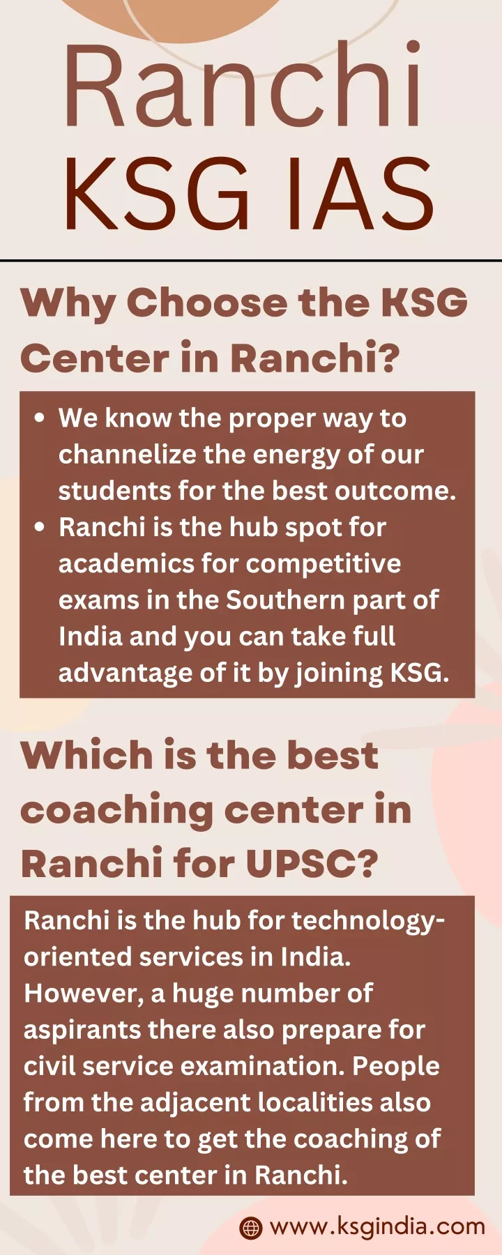 ranchi ksg ias