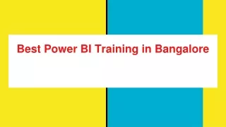 Best Power BI Training in Bangalore