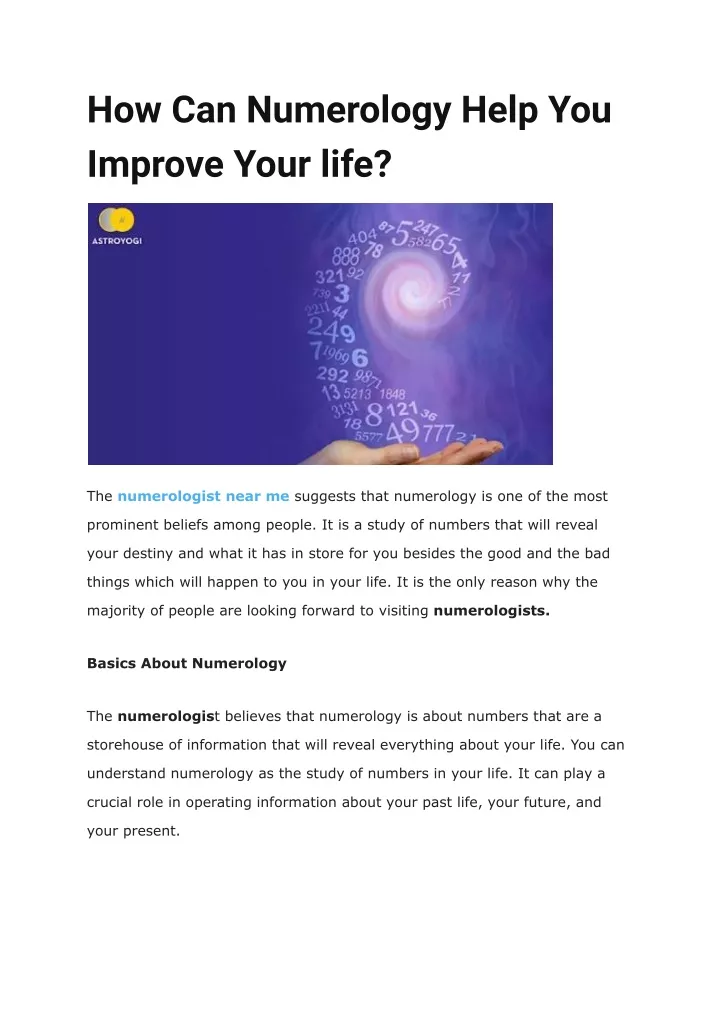 how can numerology help you improve your life