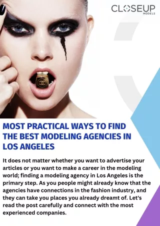 Contact Modeling Agency In Los Angeles For Exquisite Body Parts