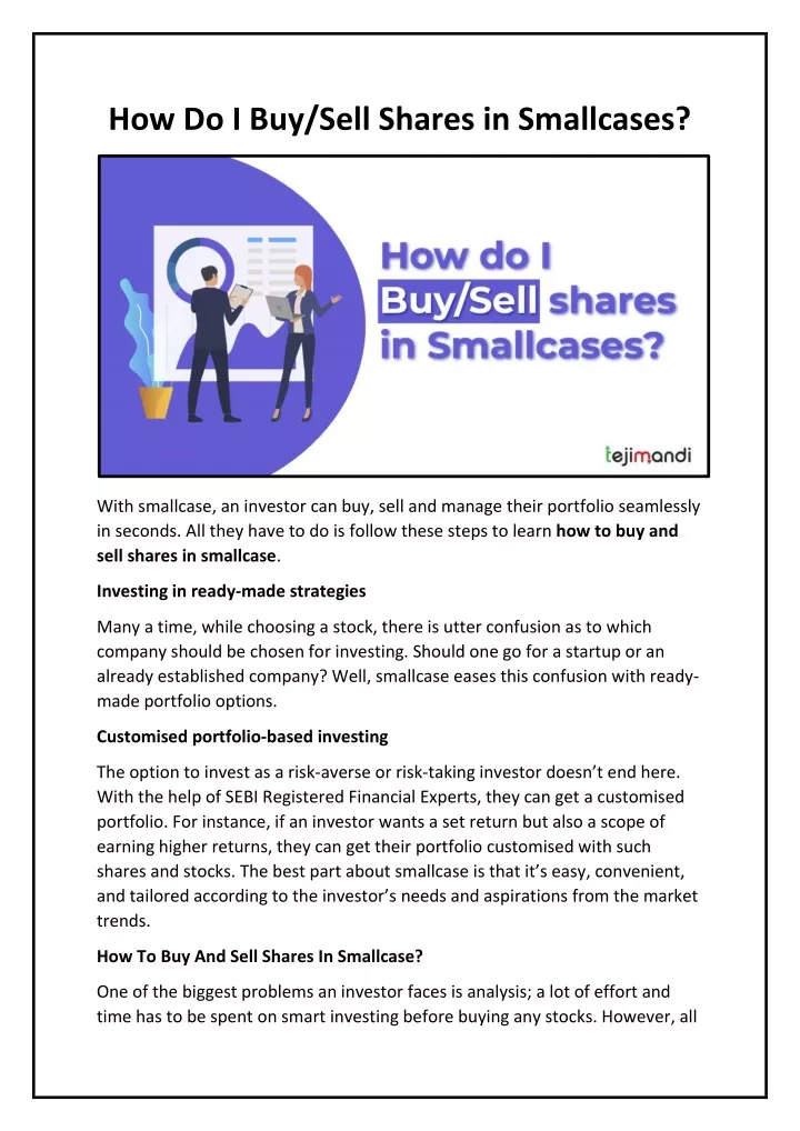 how do i buy sell shares in smallcases