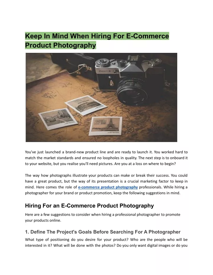 keep in mind when hiring for e commerce product