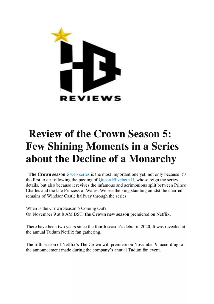 review of the crown season 5 few shining moments