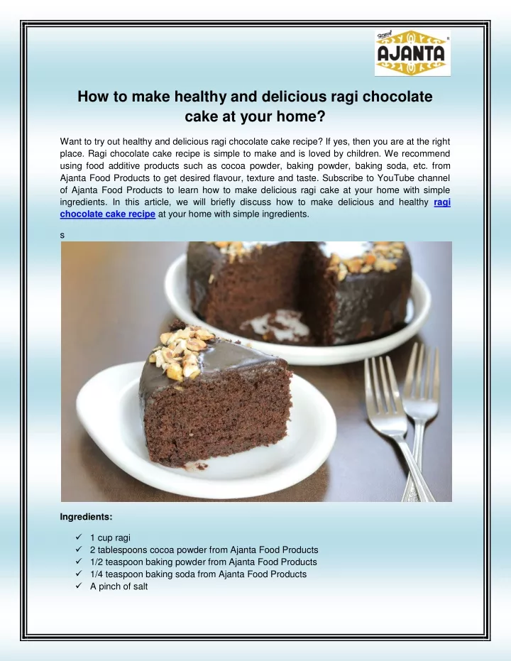 how to make healthy and delicious ragi chocolate