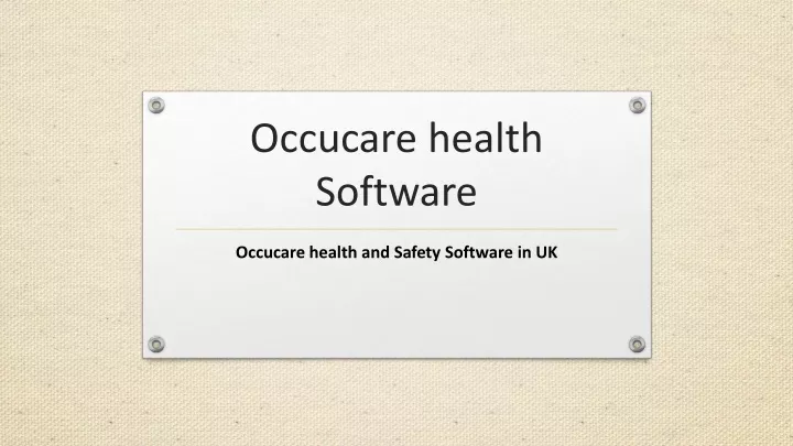 occucare health software