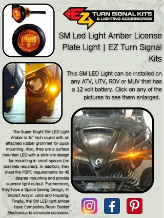 SM Led Light Amber License Plate Light  EZ Turn Signal Kits