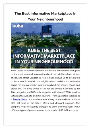 The Best Informative Marketplace In Your Neighbourhood