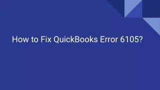 QuickBooks error 6105