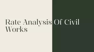 rate analysis of civil works