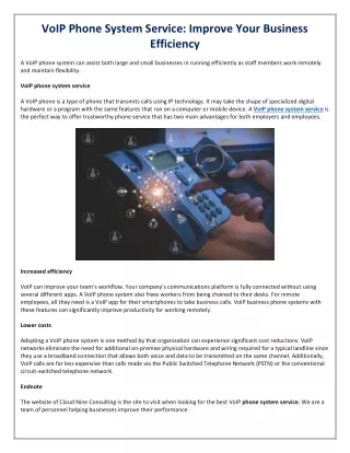 VoIP Phone System Service Improve Your Business Efficiency