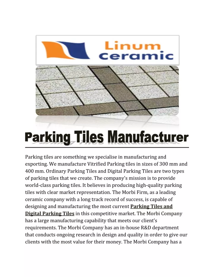 parking tiles are something we specialise