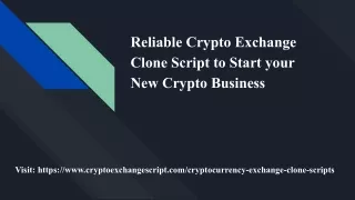 reliable crypto exchange clone script to start