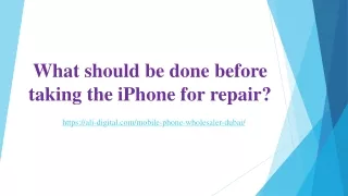 What should be done before taking the iPhone for repair