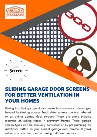 Sliding Garage door screens for better ventilation in your homes