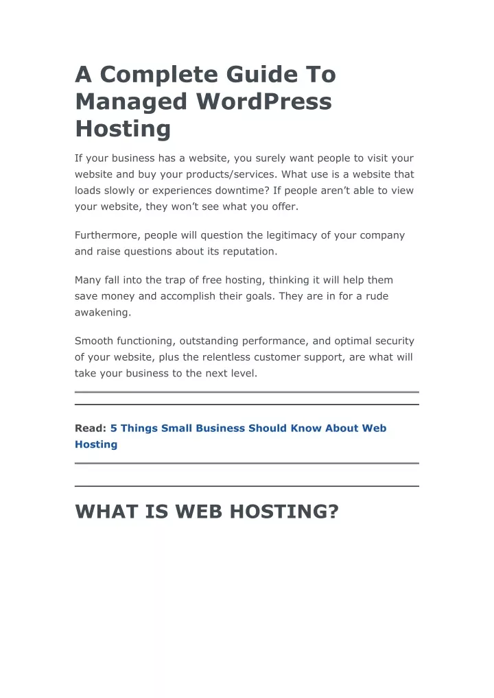 a complete guide to managed wordpress hosting