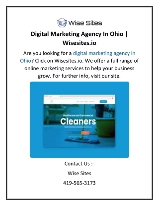 Digital Marketing Agency In Ohio  Wisesites.io