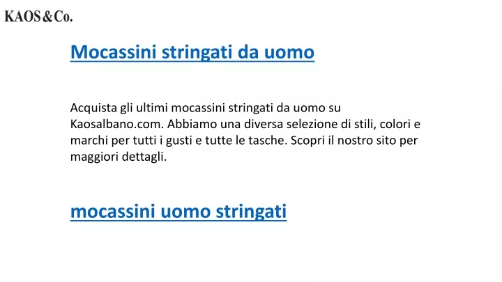 mocassini stringati da uomo