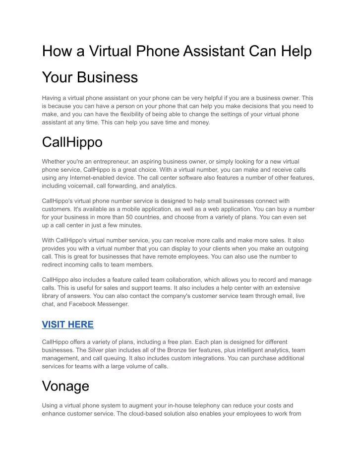 how a virtual phone assistant can help