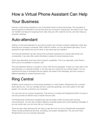How a Virtual Phone Assistant Can Help Your Business