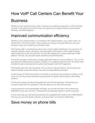 How VoIP Call Centers Can Benefit Your Business