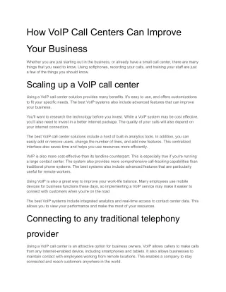 How VoIP Call Centers Can Improve Your Business