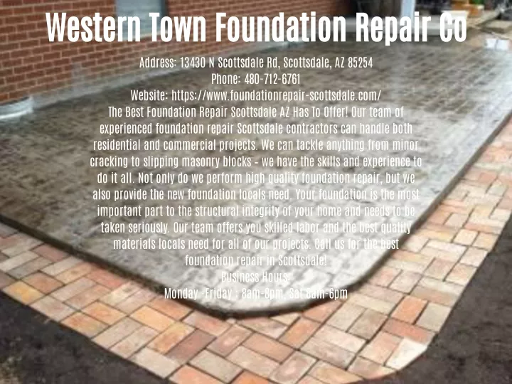 western town foundation repair co address 13430