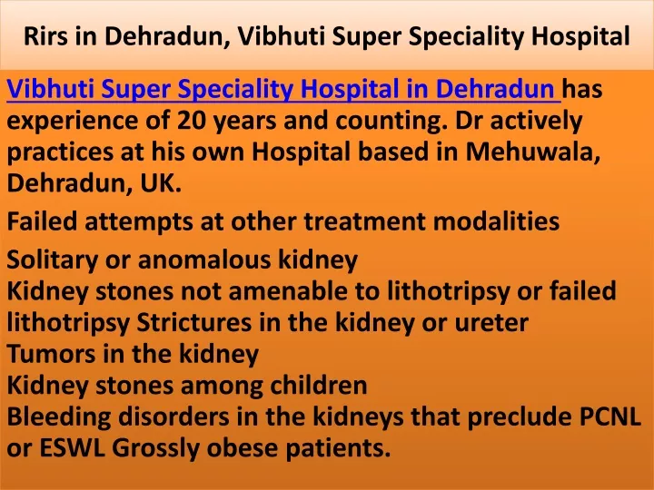 rirs in dehradun vibhuti super speciality hospital