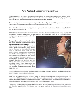 New Zealand Voiceover Talent Male