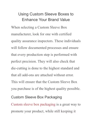 using custom sleeve boxes to enhance your brand