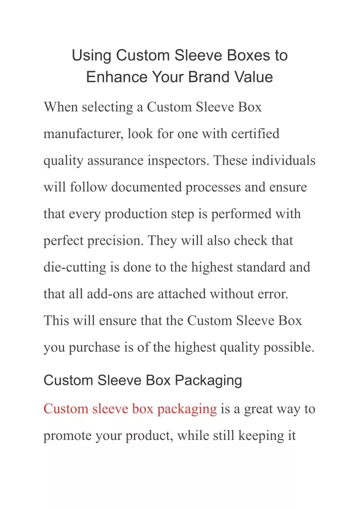 using custom sleeve boxes to enhance your brand