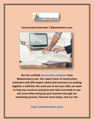 Construction Estimator | Bidestimators.com