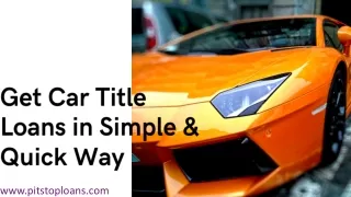 get car title loans in simple quick way