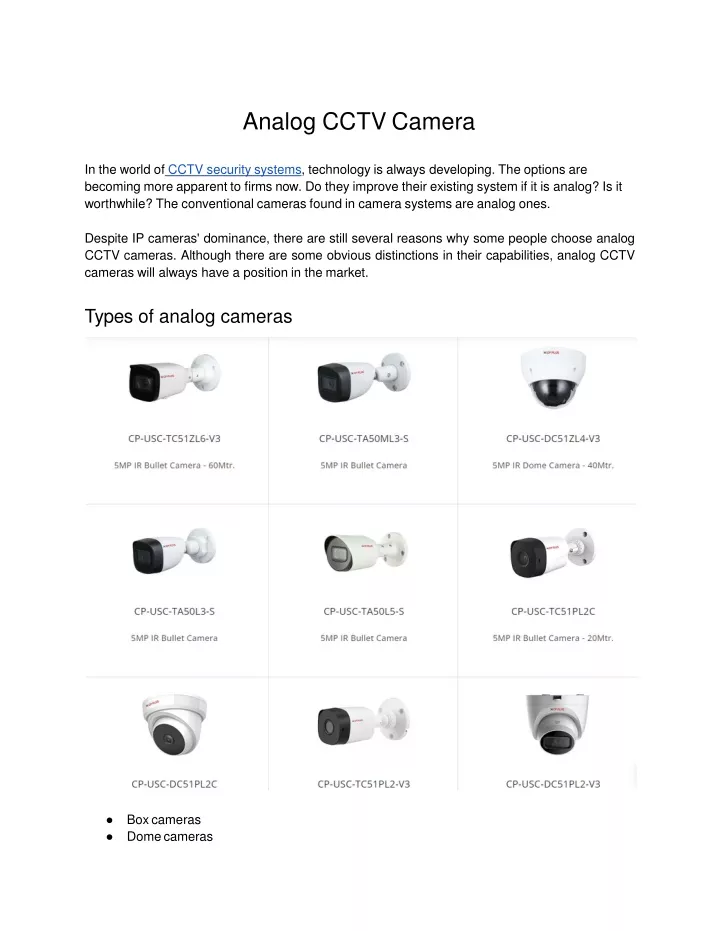 analog cctv camera