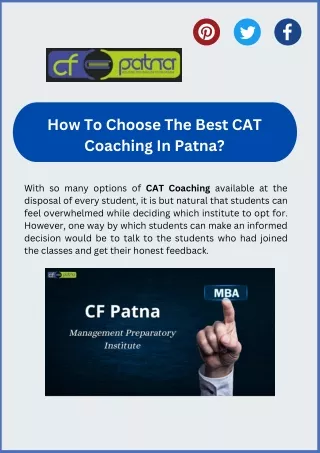 How To Choose The Best CAT Coaching In Patna