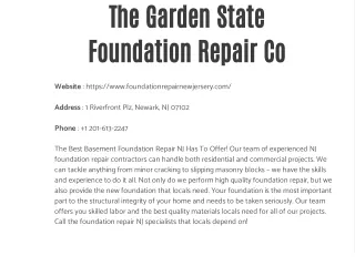 The Garden State Foundation Repair Co