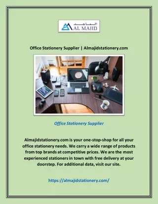 Office Stationery Supplier | Almajidstationery.com