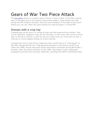 gears of war two piece attack the two piece