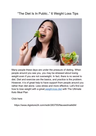 “The Diet Is In Public