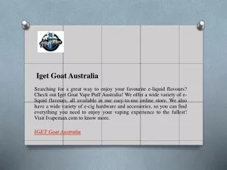 iget goat australia