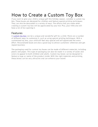 how to create a custom toy box if you want