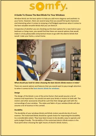 a guide to choose the best blinds for your windows