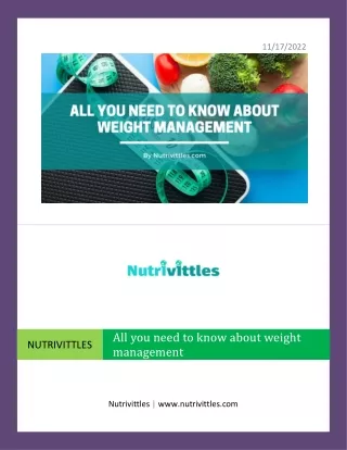 All you need to know about weight management